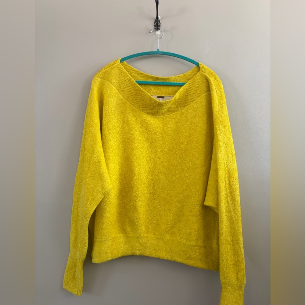 Free‎ People Moira Slouchy Tunic Sweater Yellow Super Soft Large